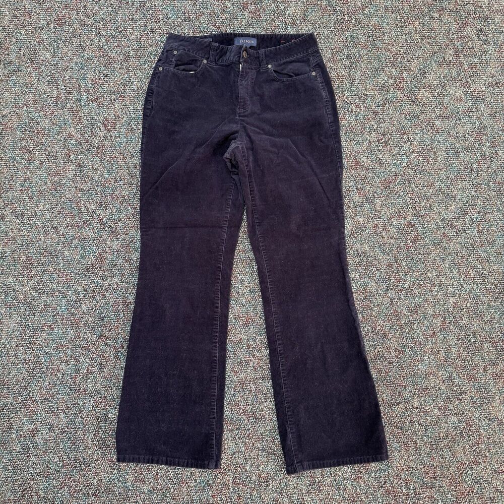 Talbots Corduroy Pants 8 Womens Curvy Black Bootcut Classic Capsule Wardrobe - Picture 1 of 5